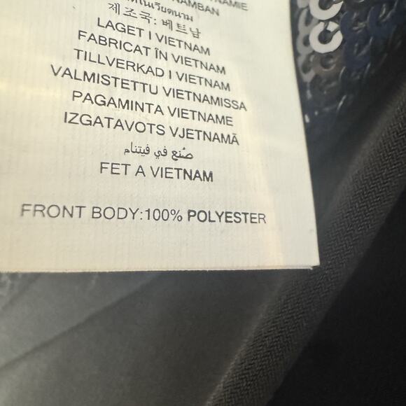 Michael Kors Sequin Matte Jersey Sleeveless Faux Wrap Mini Black Dress Sz XL New - Picture 15 of 16